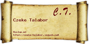 Czeke Talabor névjegykártya